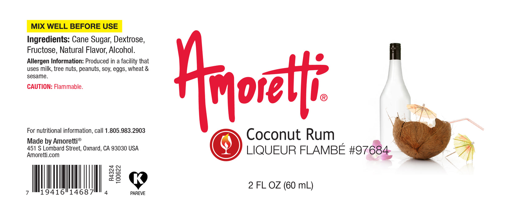 Coconut Rum Liqueur Flambe