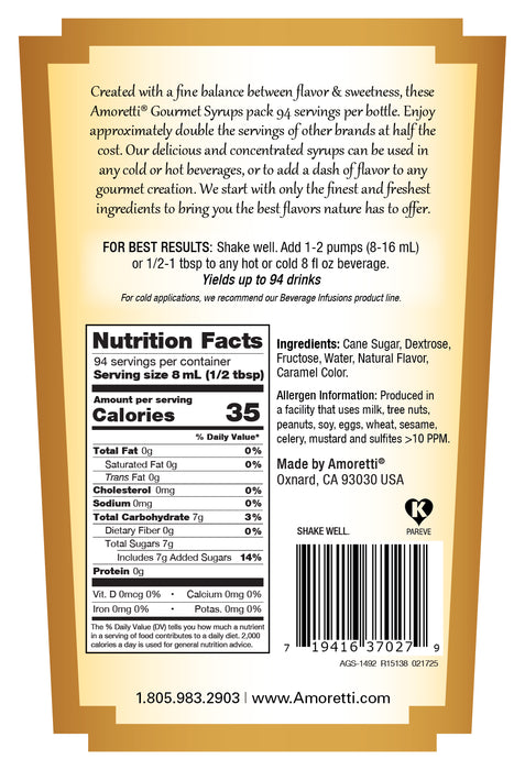 Boston Cream Pie Gourmet Syrup