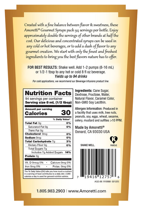 Amaretto Gourmet Syrup