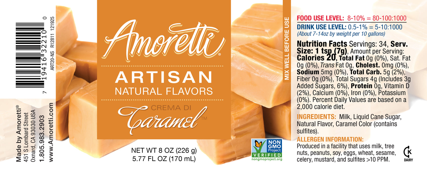 Natural Crema Di Caramel Artisan Flavor