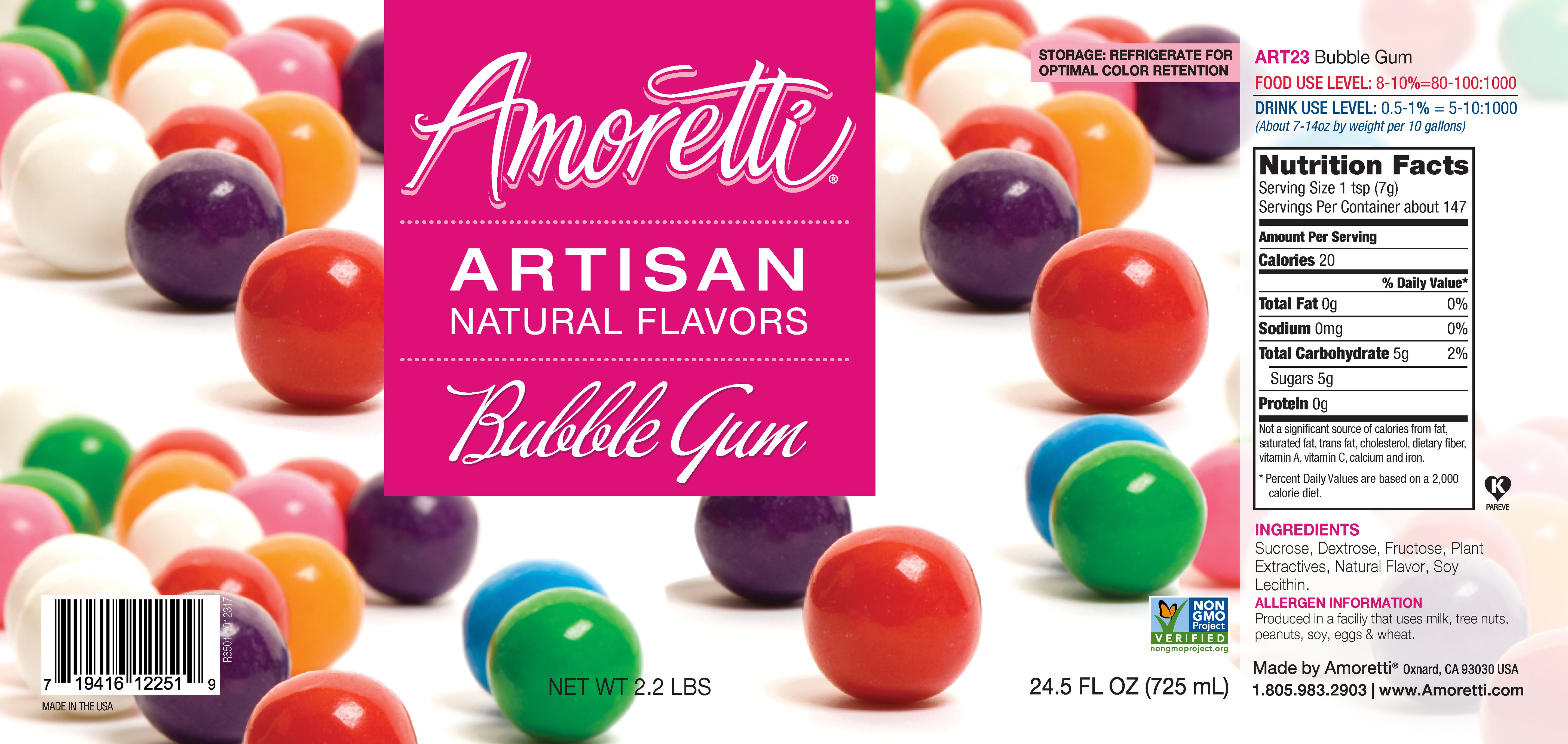 Natural Bubble Gum Artisan Flavor — Amoretti