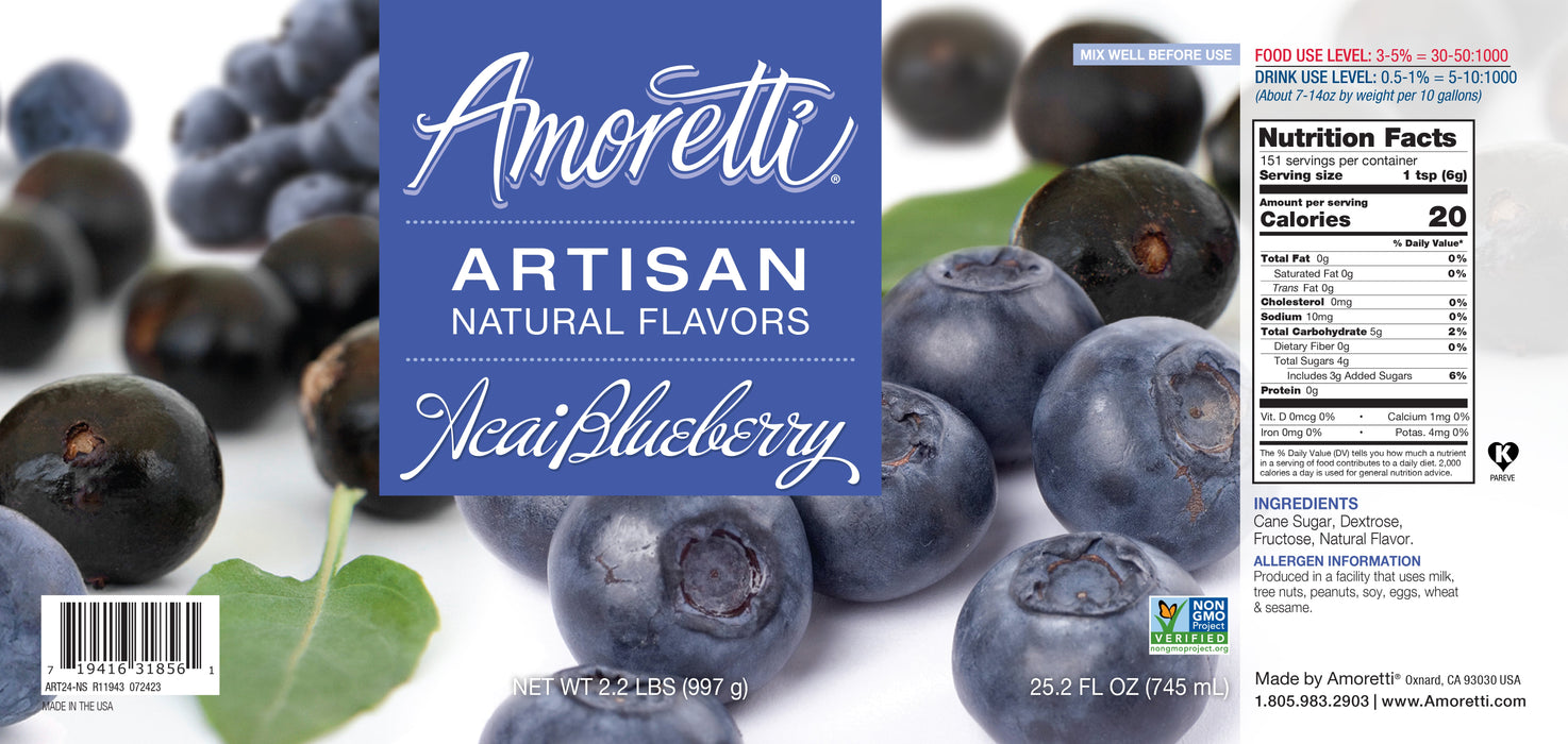 Natural Acai Blueberry Artisan Flavor