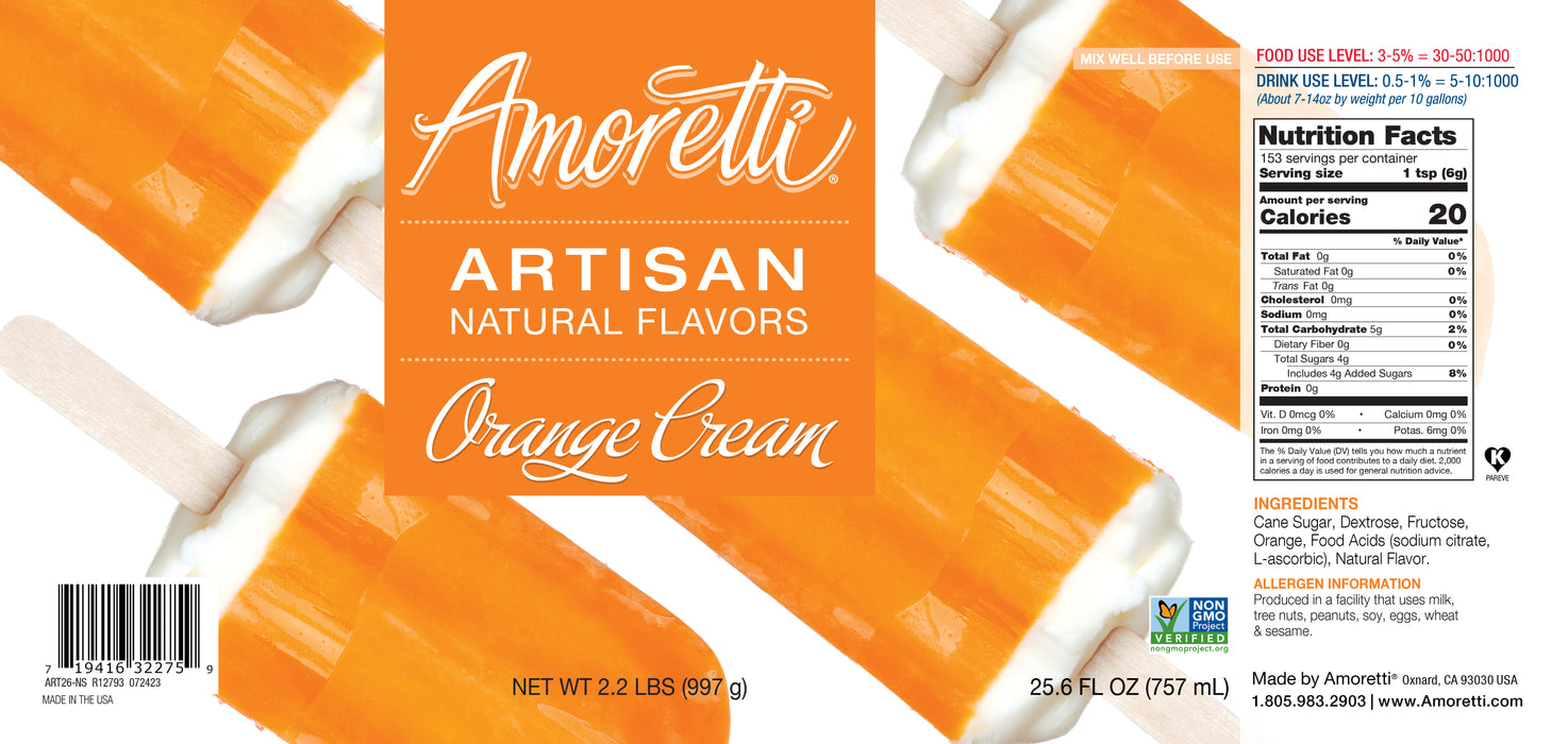 Natural Orange Cream Artisan Flavor