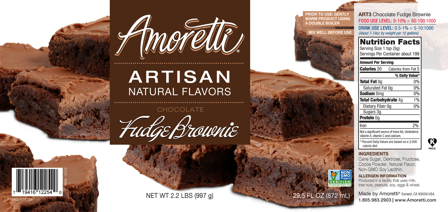 Natural Chocolate Fudge Brownie Artisan Flavor
