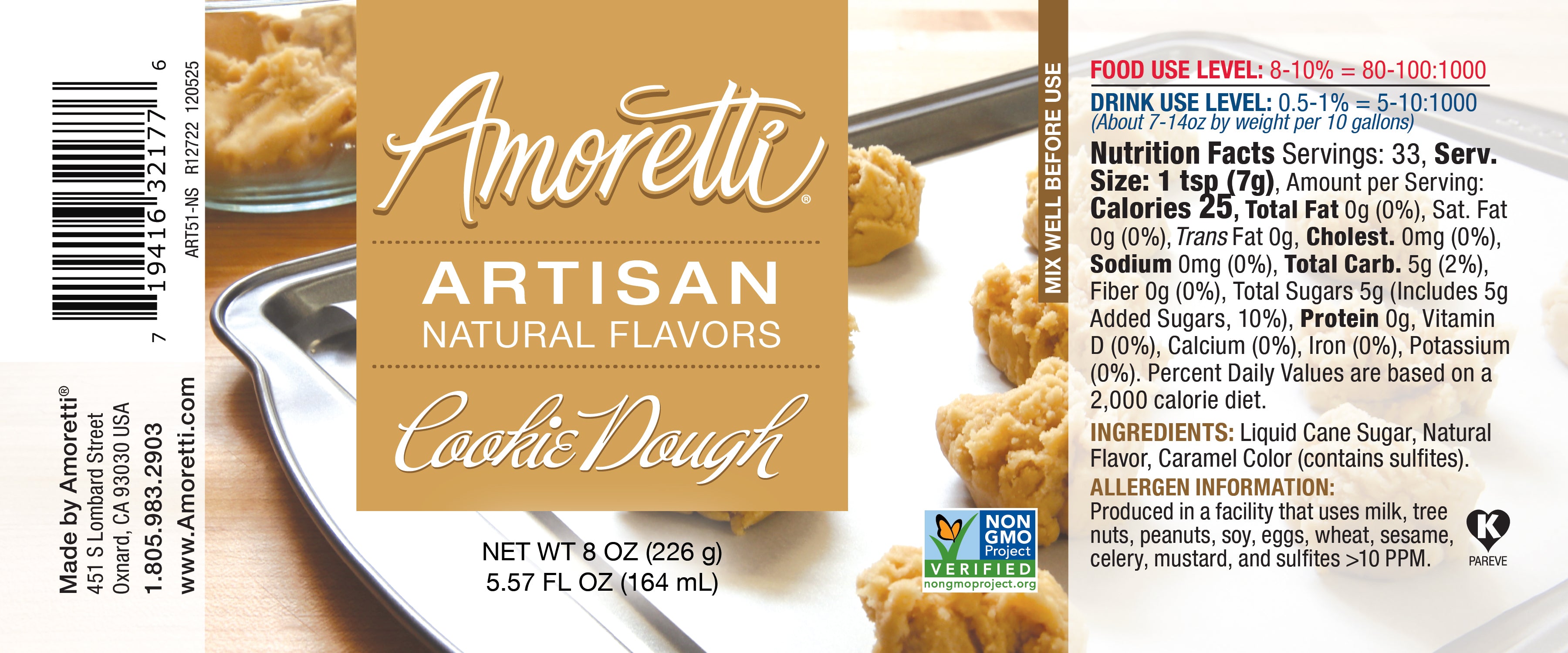 Natural Cookie Dough Artisan Flavor — Amoretti