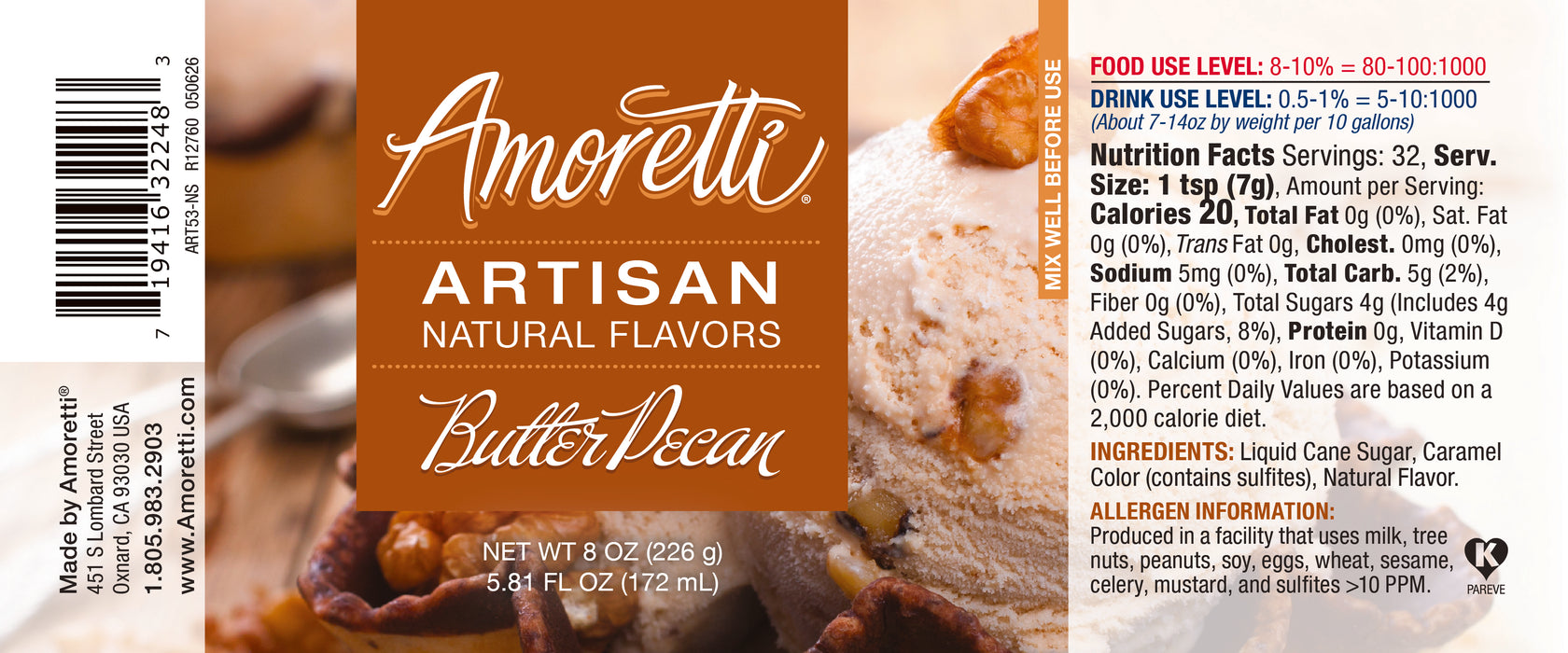 Natural Butter Pecan Artisan Flavor