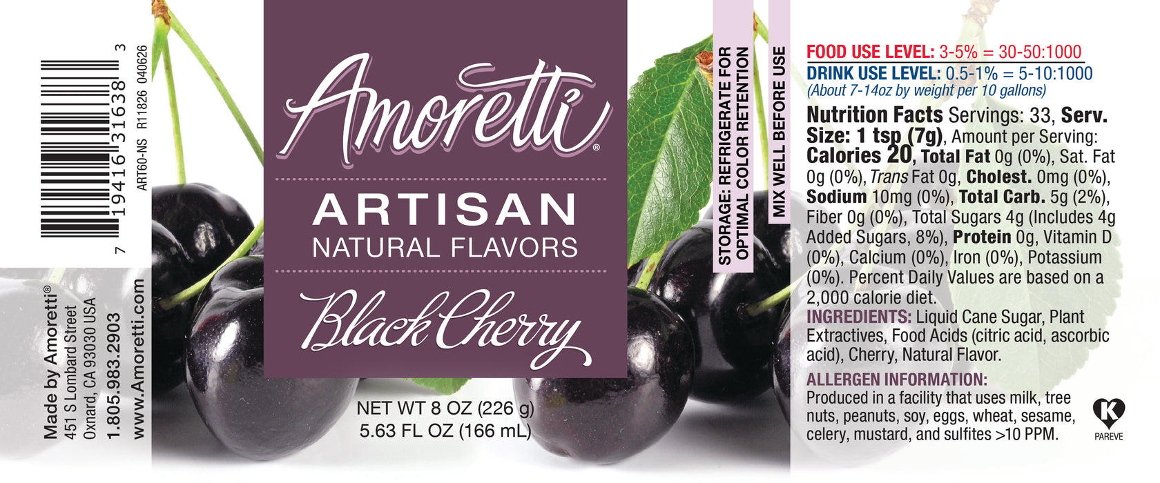 Natural Black Cherry Artisan Flavor