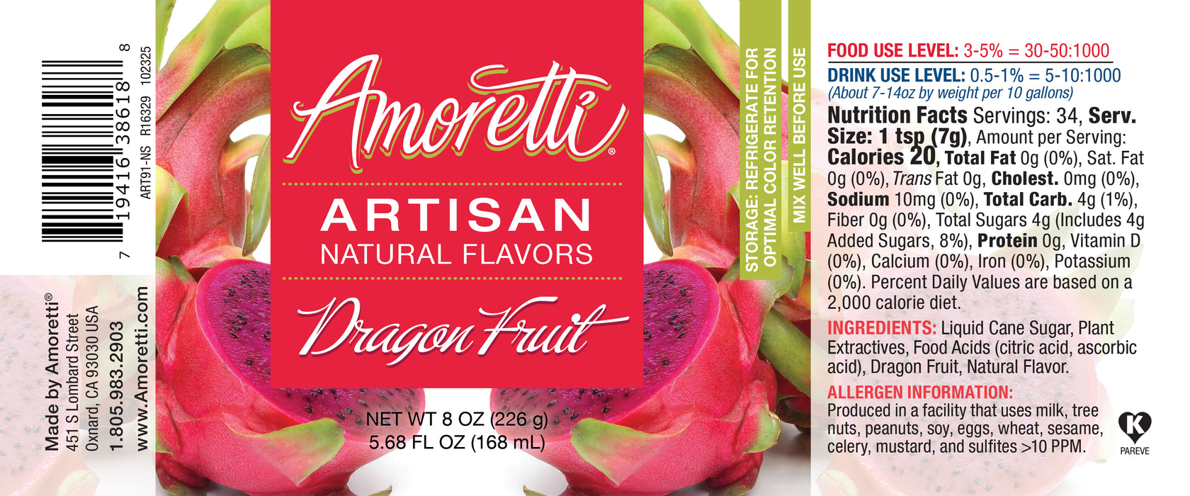 Natural Dragon Fruit Artisan Flavor