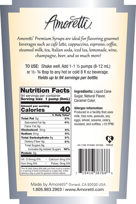Premium Toasted Coconut Syrup