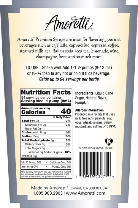 Premium Pumpkin Pie Syrup