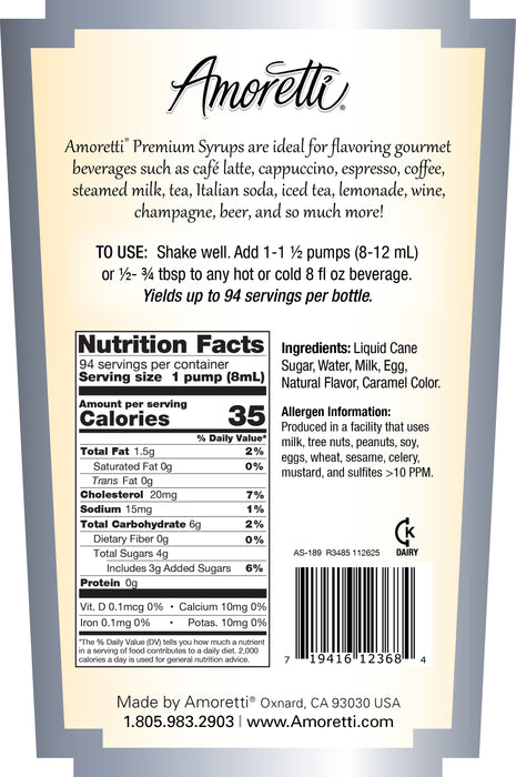 Premium Creme Brulee Syrup