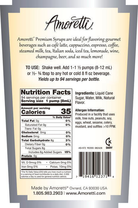 Premium White Chocolate Syrup