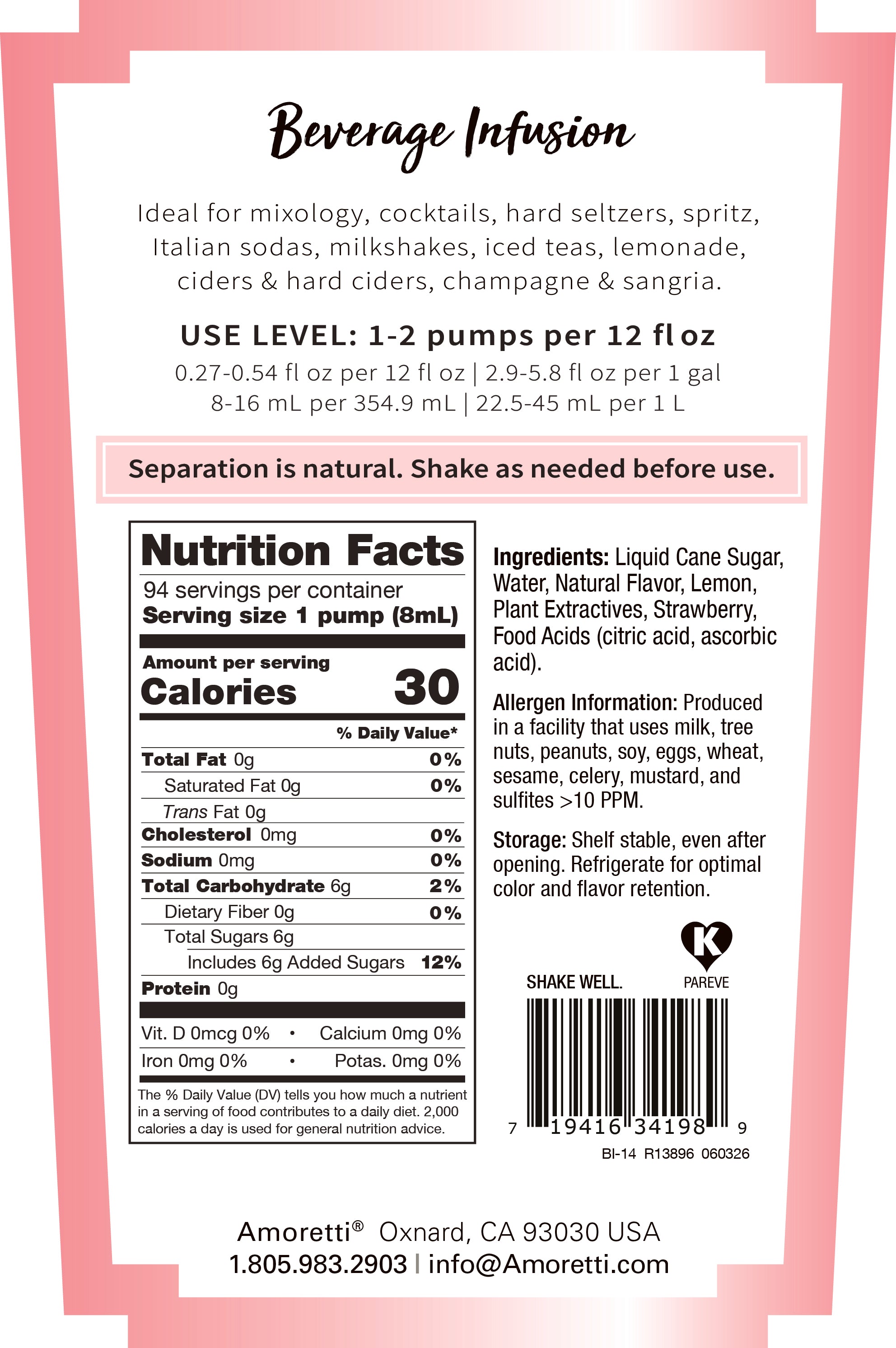 Strawberry Lemonade Beverage Infusion