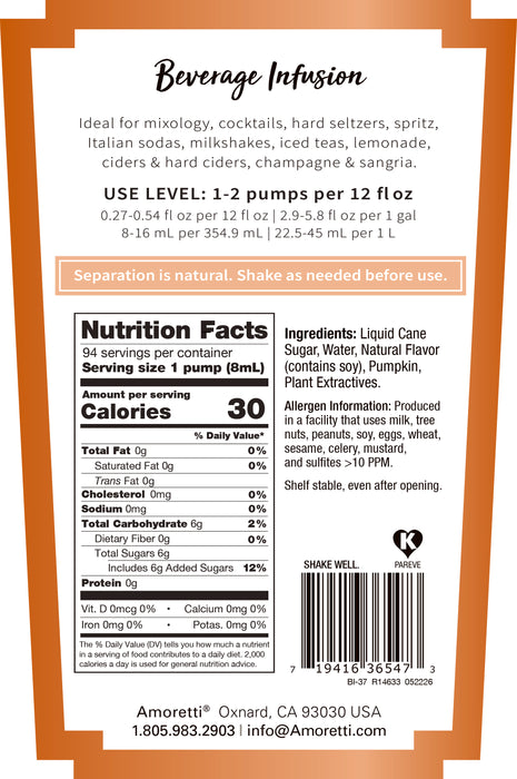 Pumpkin Spice Beverage Infusion