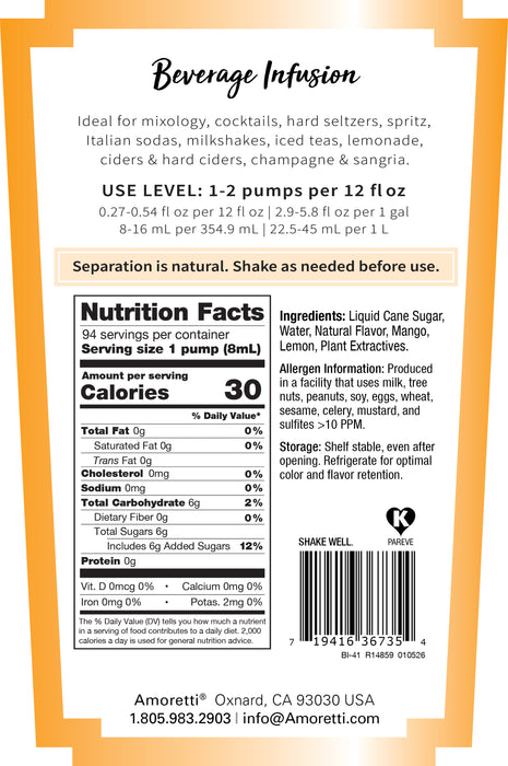 Mango Lemonade Beverage Infusion