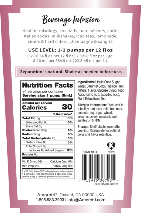 Passion Fruit Tea Beverage Infusion