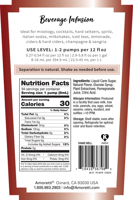 Pomegranate Grenadine Beverage Infusion