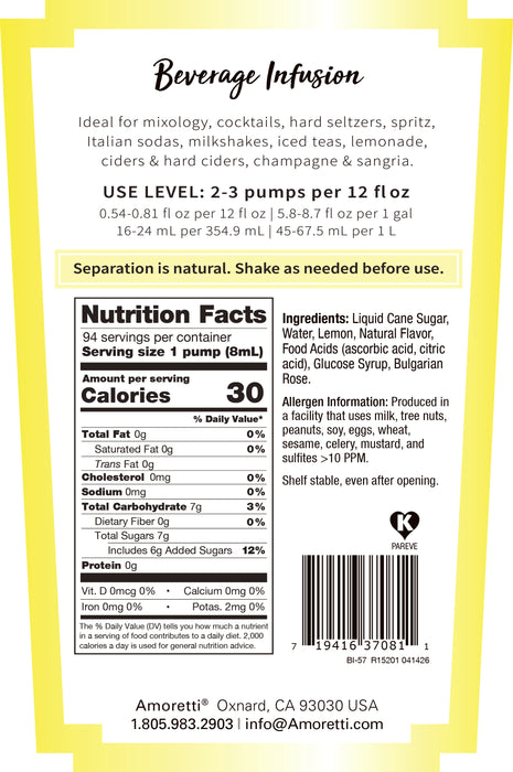Limoncello Rose Beverage Infusion