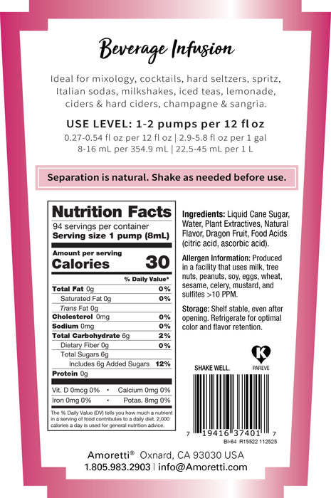 Dragon Fruit Beverage Infusion