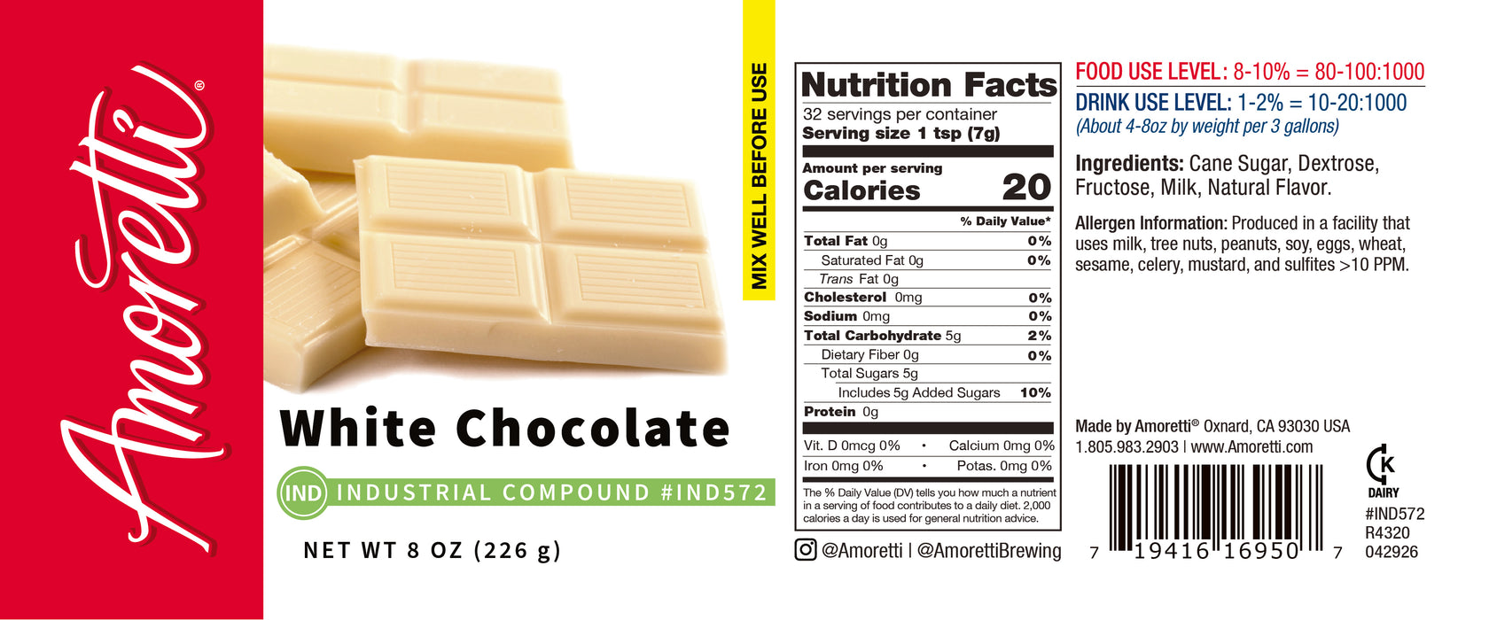 White Chocolate Industrial Compound