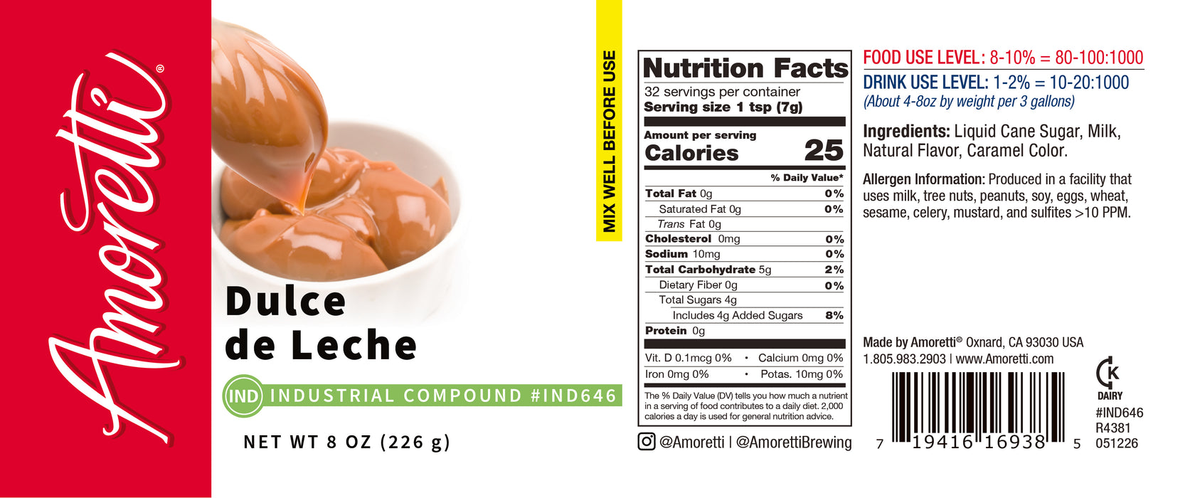 Dulce de Leche Industrial Compound