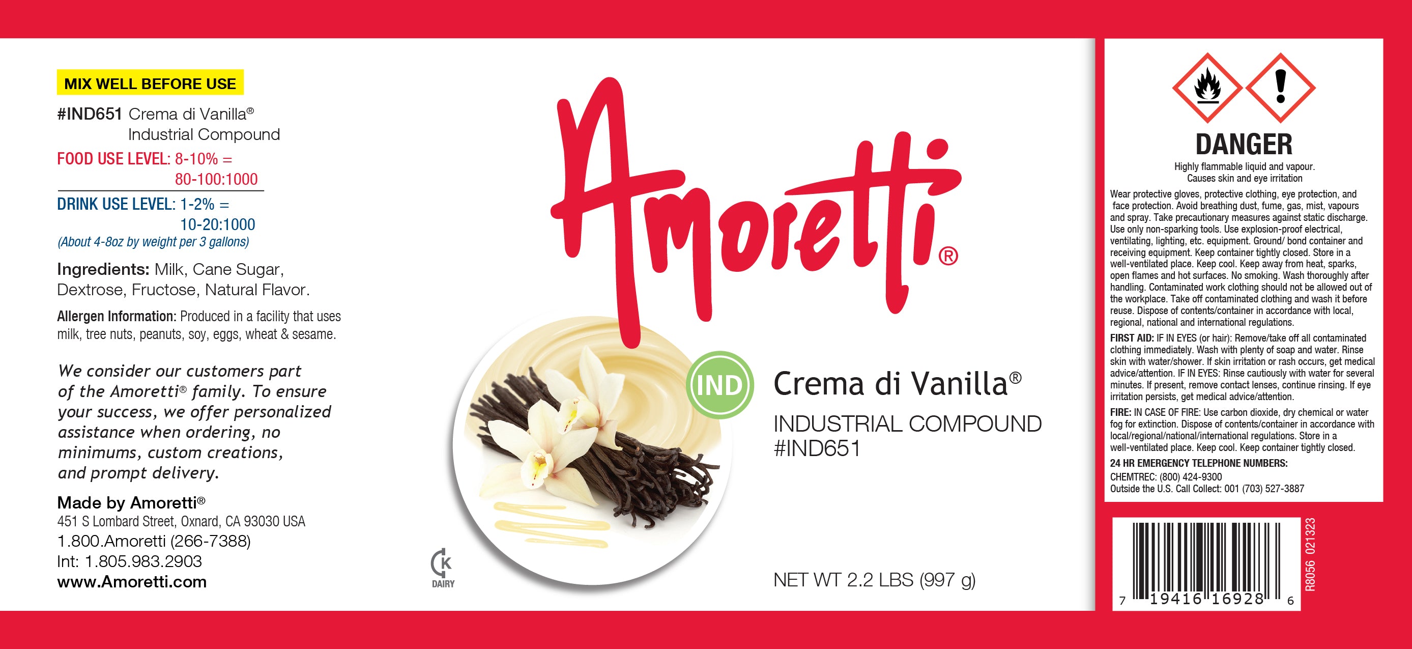 Crema Di Vanilla® Industrial Compound — Amoretti