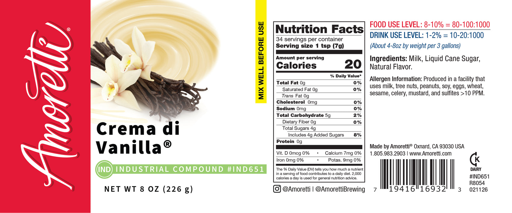 Crema Di Vanilla® Industrial Compound