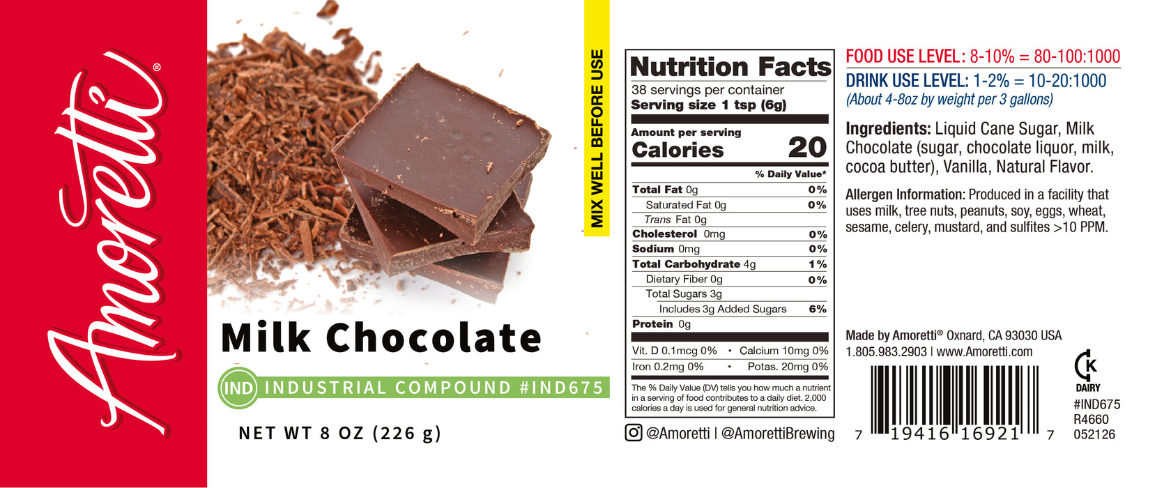 Milk Chocolate Industrial Compound