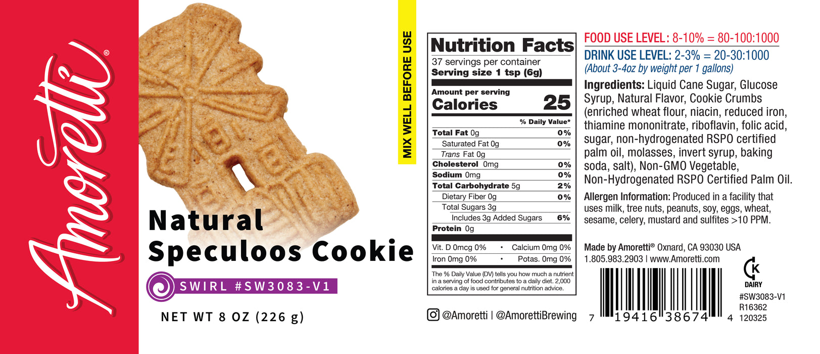 Natural Speculoos Cookie Marbleizing Swirl