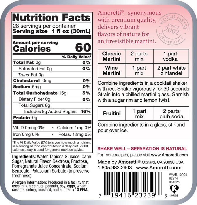 Premium Pomegranate Martini Mix