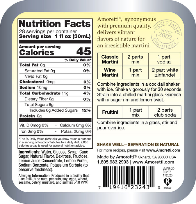 Premium Lemon Drop Martini Mix