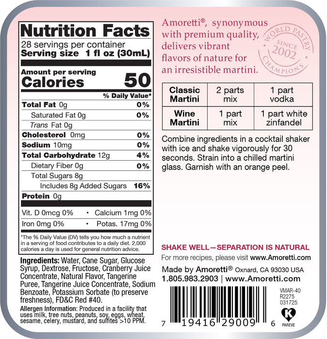 Premium Cosmopolitan Martini Mix