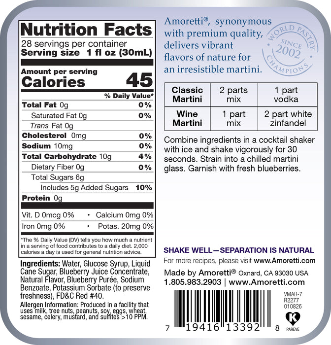 Premium Blueberry Martini Mix