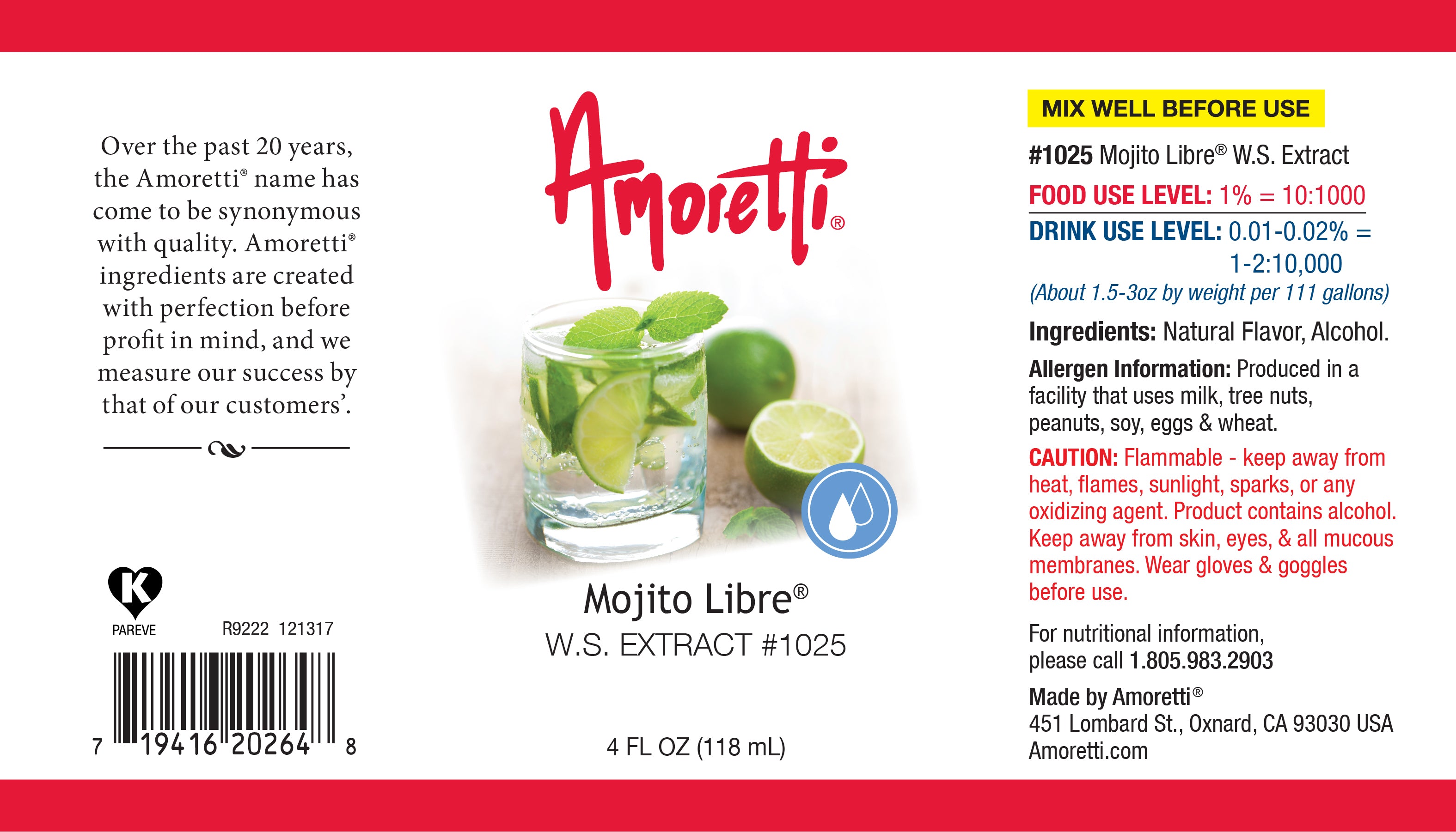Mojito Libre Extract Water Soluble lime) — (mint Amoretti 
