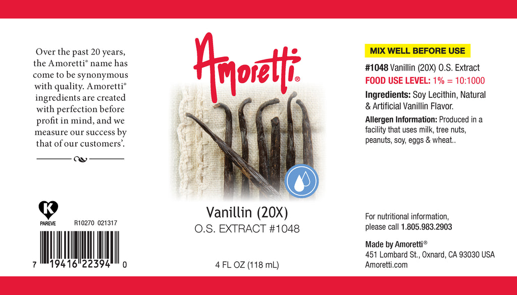 Vanillin Extract Oil Soluble 20X  Amoretti
