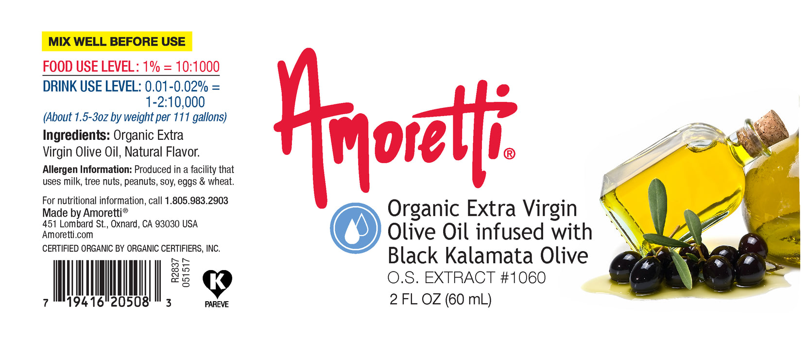 Organic Extra Virgin Olive Oil infused with Black Kalamata Olive Extract Oil Soluble