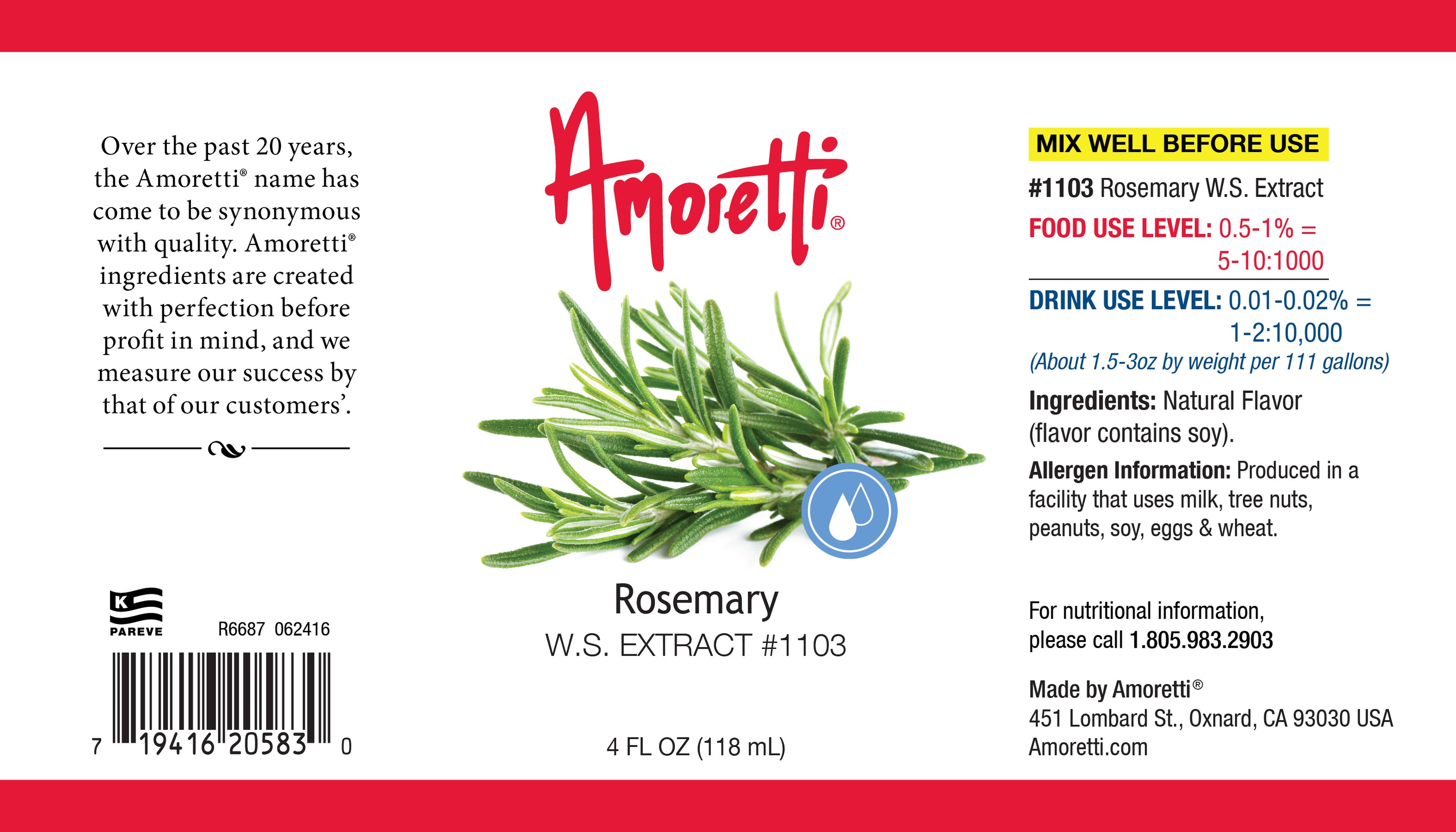 Rosemary Extract Water Soluble — Amoretti