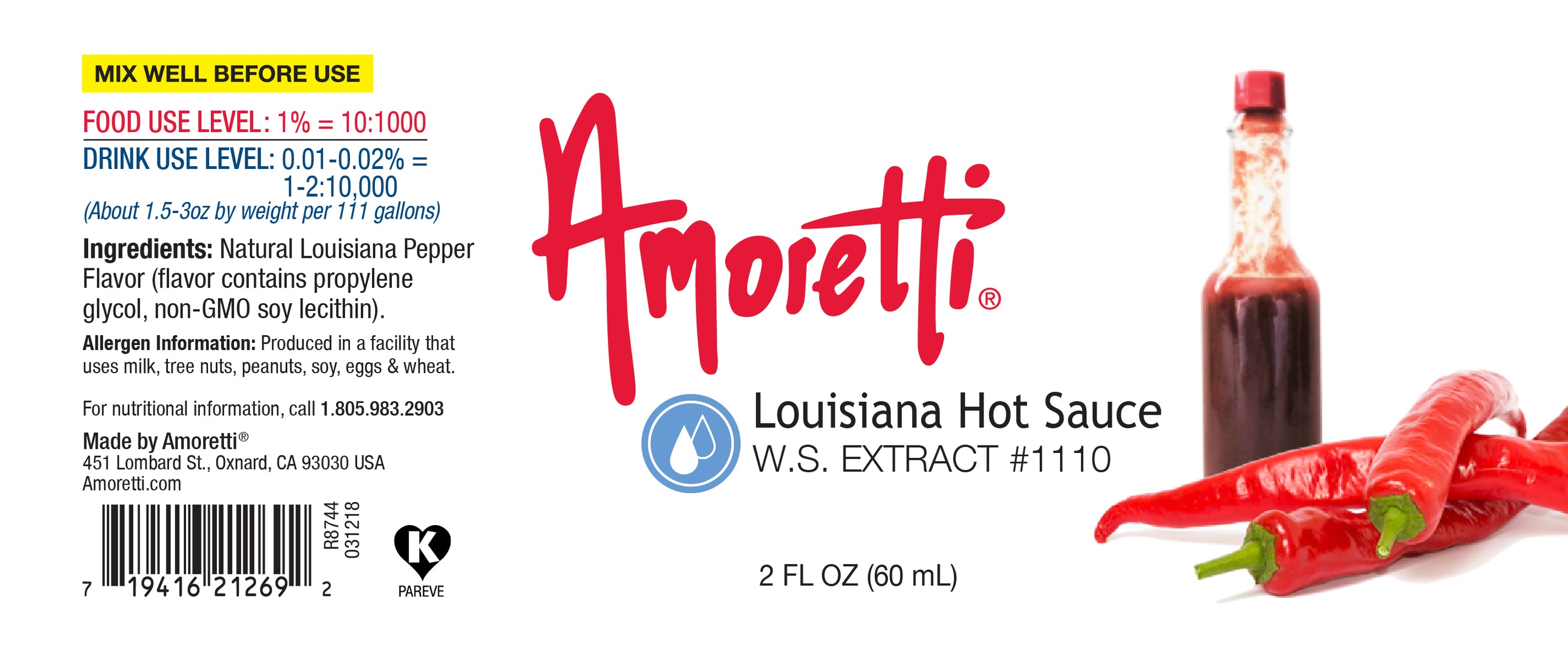 Louisiana Hot Sauce Extract Water Soluble — Amoretti