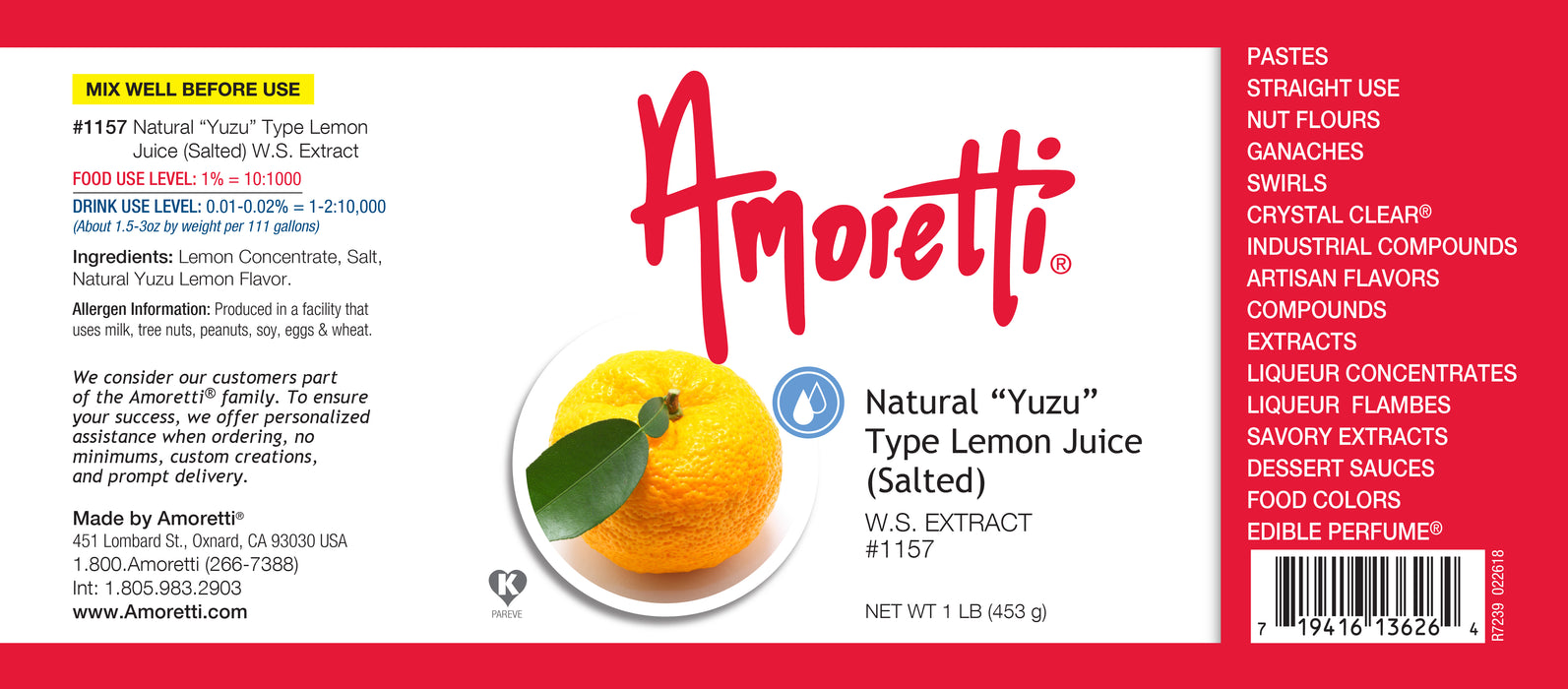 Natural "Yuzu" Type Lemon Juice Extract Water Soluble (salted)