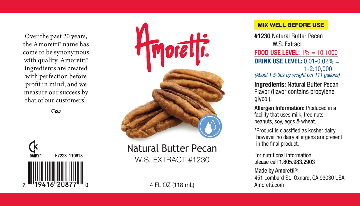 Natural Butter Pecan Extract Water Soluble