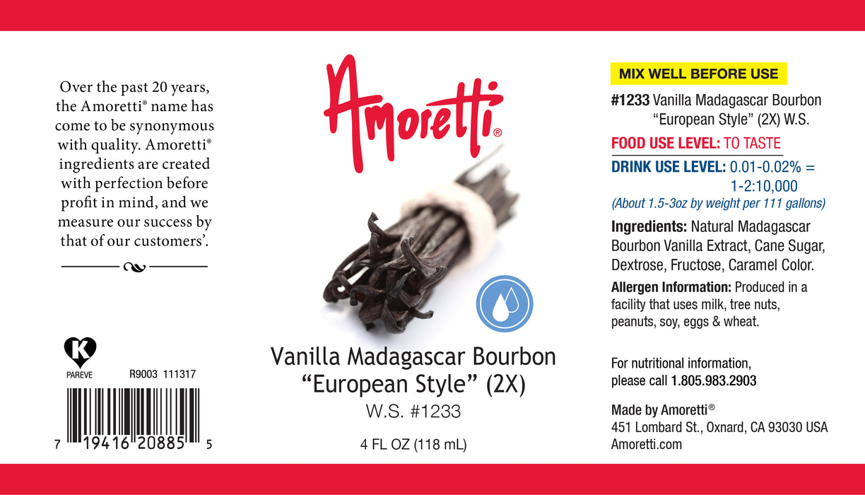 Vanilla Madagascar Bourbon "European Style" Water Soluble 2X