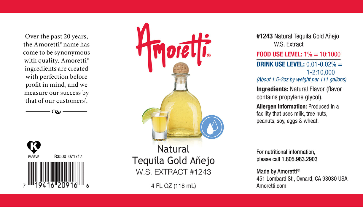 Natural Tequila Gold Anejo Extract Water Soluble