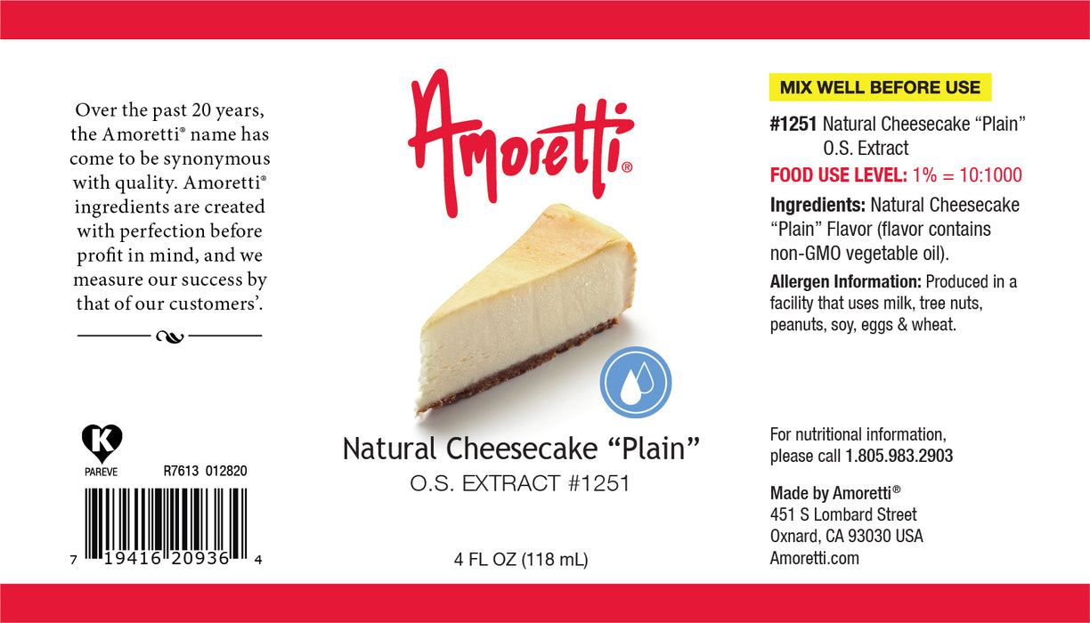 Natural Cheesecake "Plain" Extract Oil Soluble