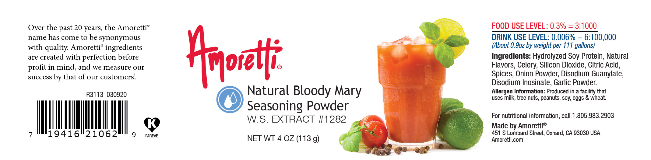 Natural Bloody Mary Seasoning Extract Powder Water Soluble