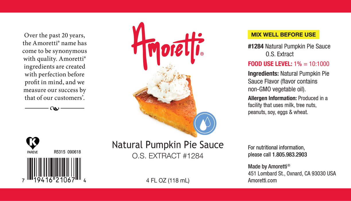 Natural Pumpkin Pie Sauce Extract Oil Soluble