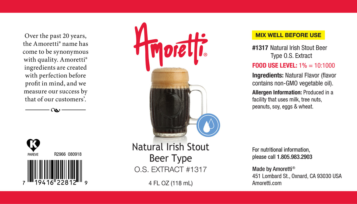 Natural Irish Stout Beer Type Extract Oil Soluble