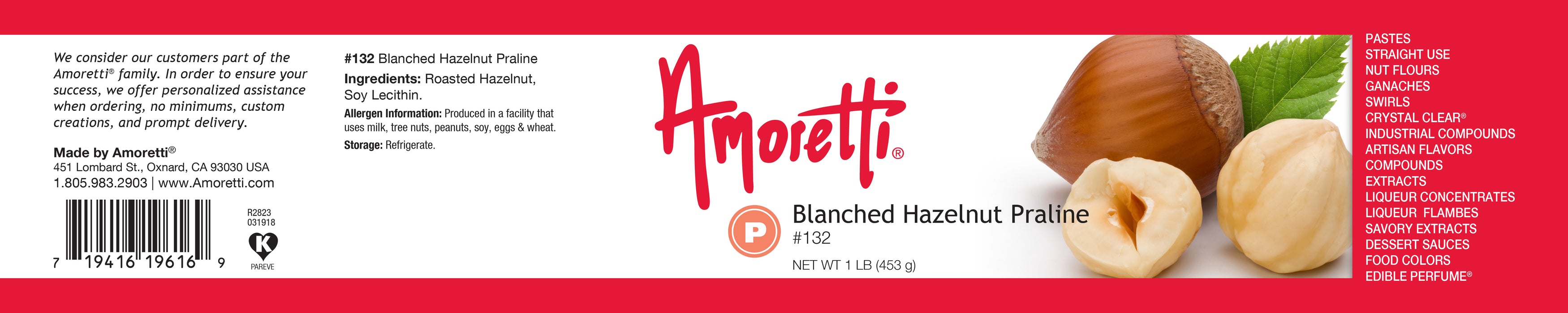 Blanched Hazelnut Praline - Roasted, Ultra Smooth Blanched Hazelnut Butter (no sugar added)