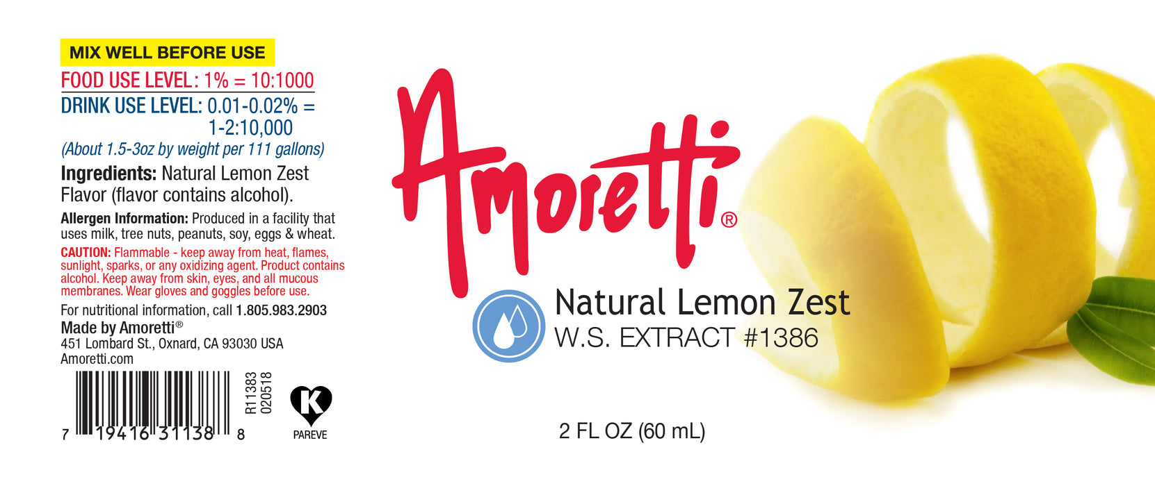 Lemon Zest Oil Extract Water Soluble