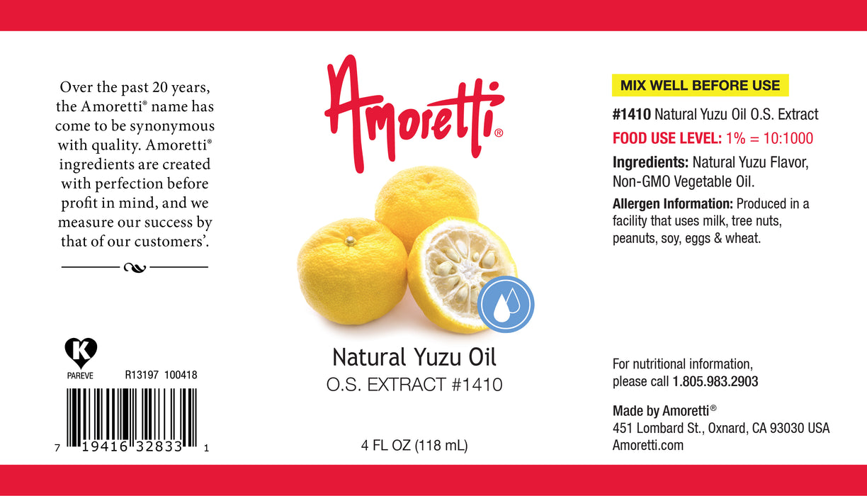 Natural Yuzu Lemon Oil Extract Oil Soluble