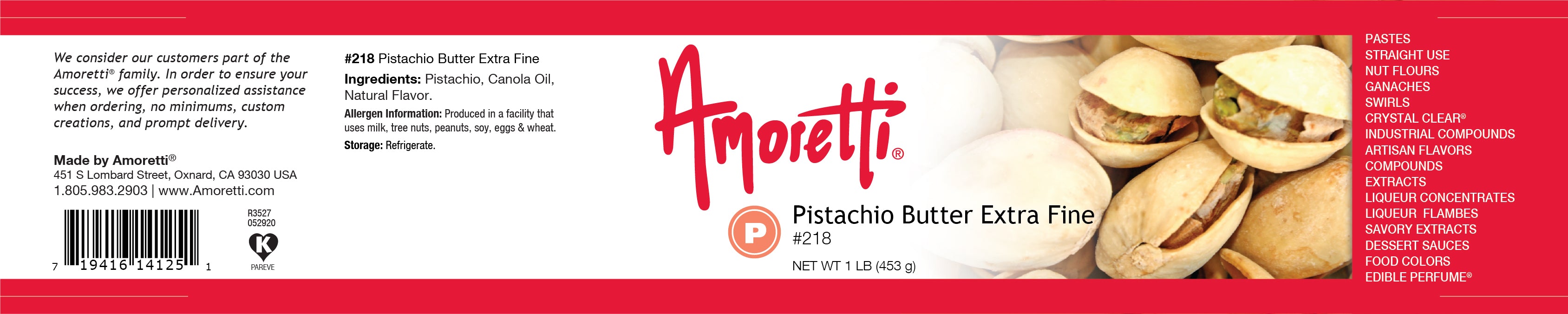 Pistachio Butter Extra Fine (refrigerate)